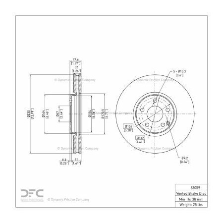Dynamic Friction Co Disc Brake Rotor - 600-63059 600-63059